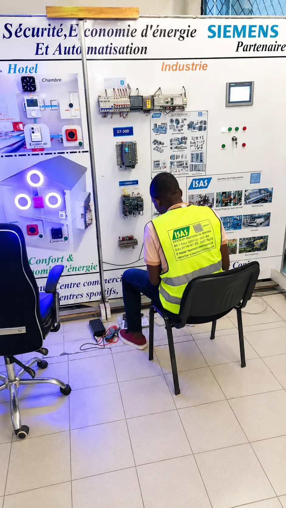 Équipements d'instrumentation industrielle installés sur un site au Cameroun