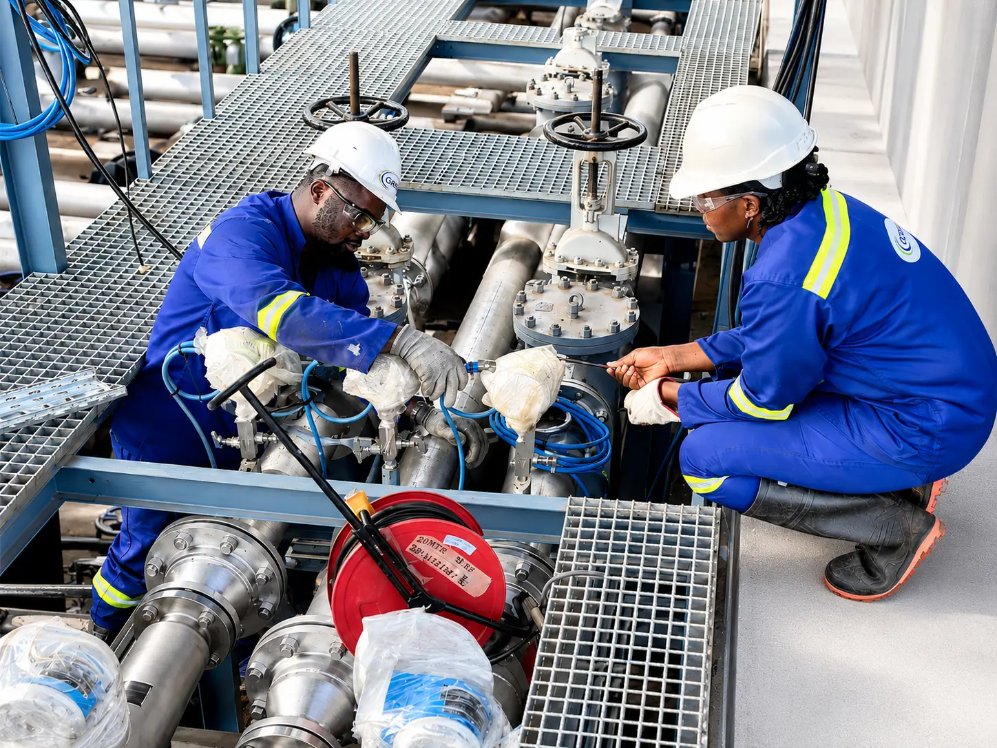 Technicien ISAS réalisant le câblage d'une installation électrique industrielle