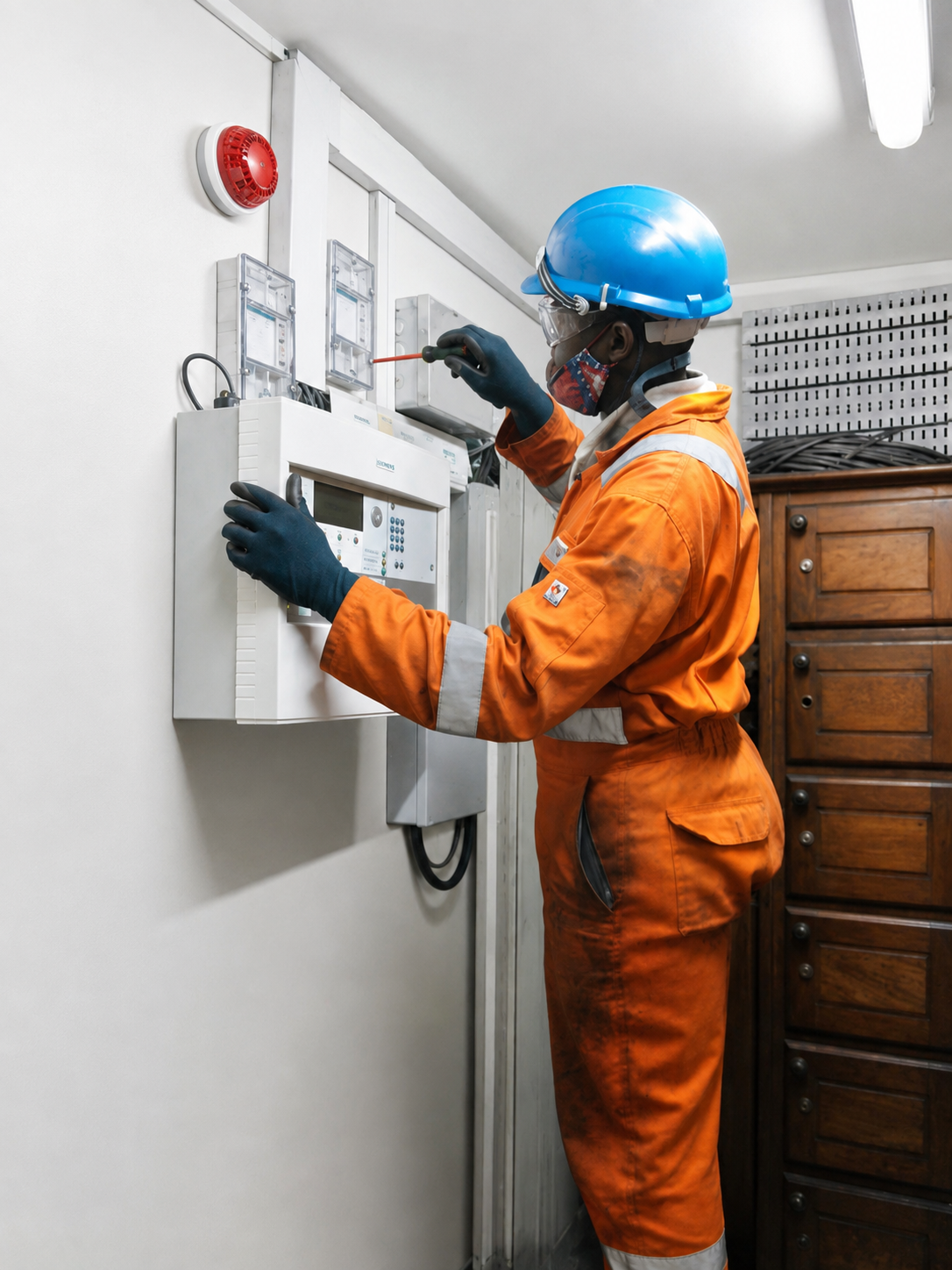 Mise en service d'une centrale de détection incendie