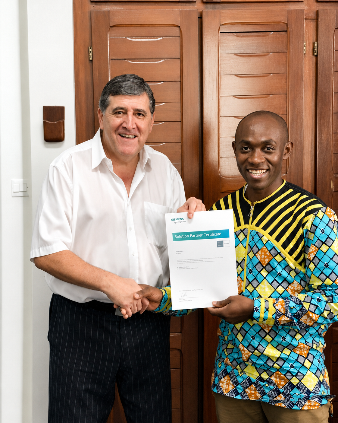 Certificat de partenariat Siemens Industry délivré à ISAS Sarl